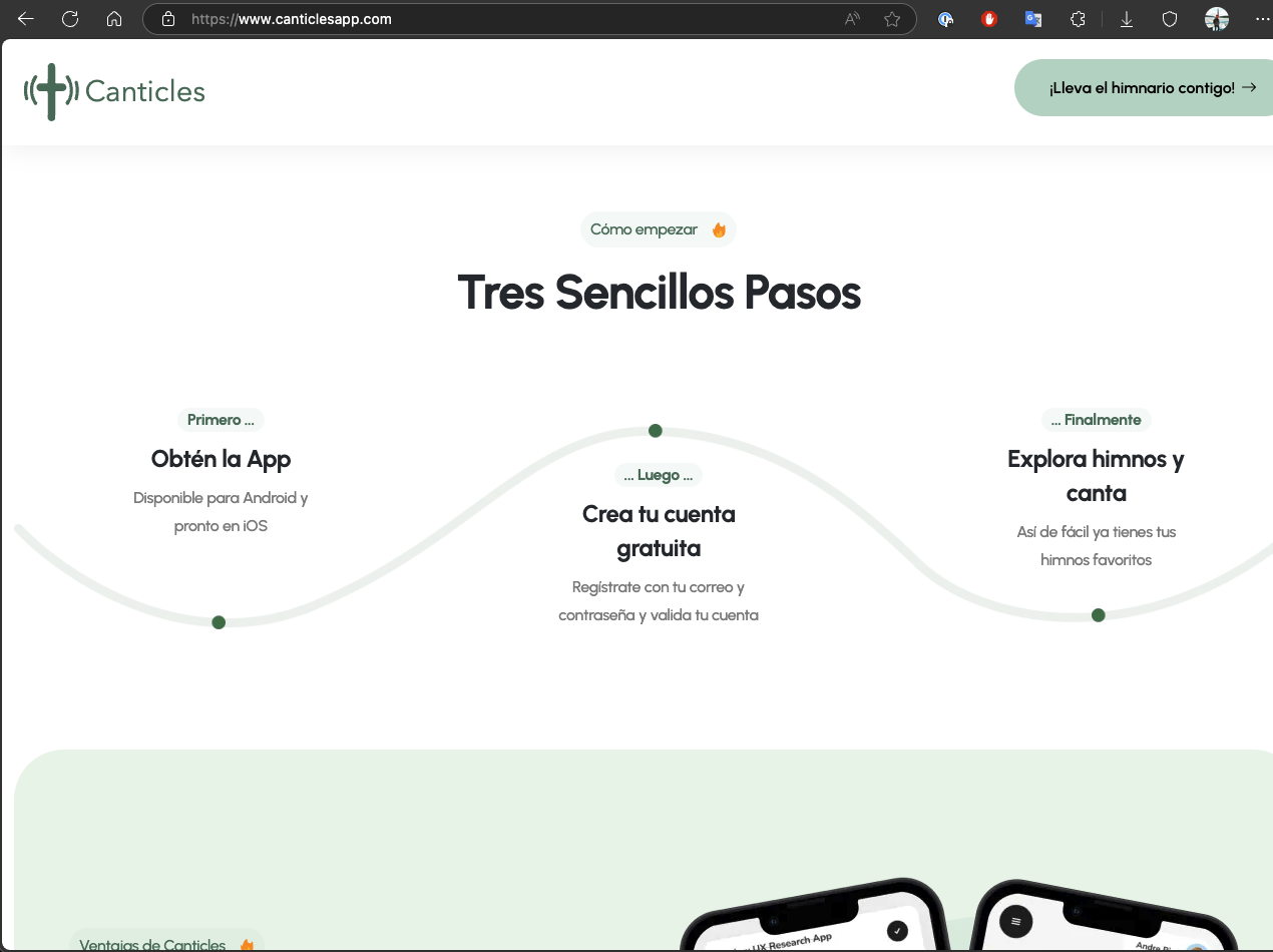 Canticles Landing Page